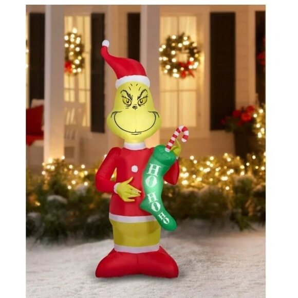 5.5 FT How The Grinch Stole Christmas LED Airblown Inflatable Gemmy Yard Decor - Picture 1 of 6